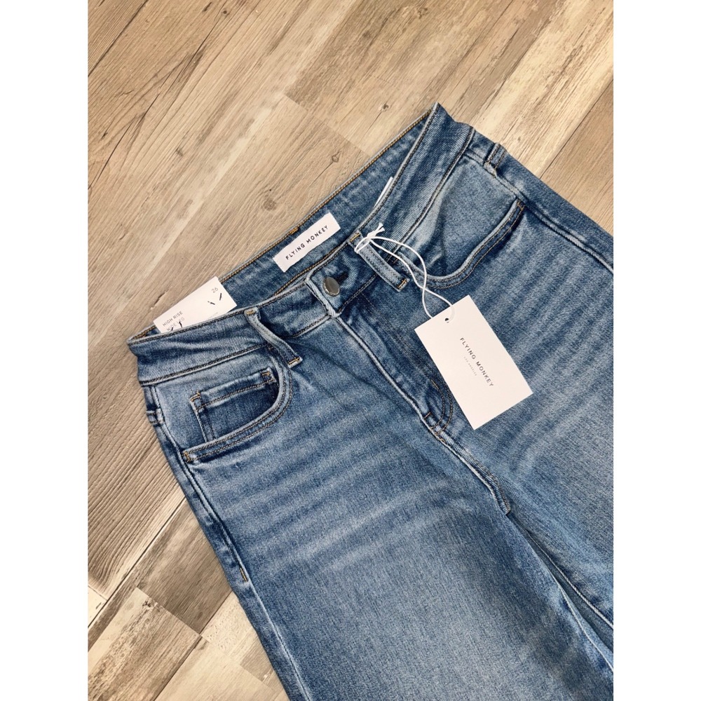 Flying Monkey Wide Leg Jeans Womens Blue High Rise Medium Wash F5990 Size 26 - Picture 3 of 8